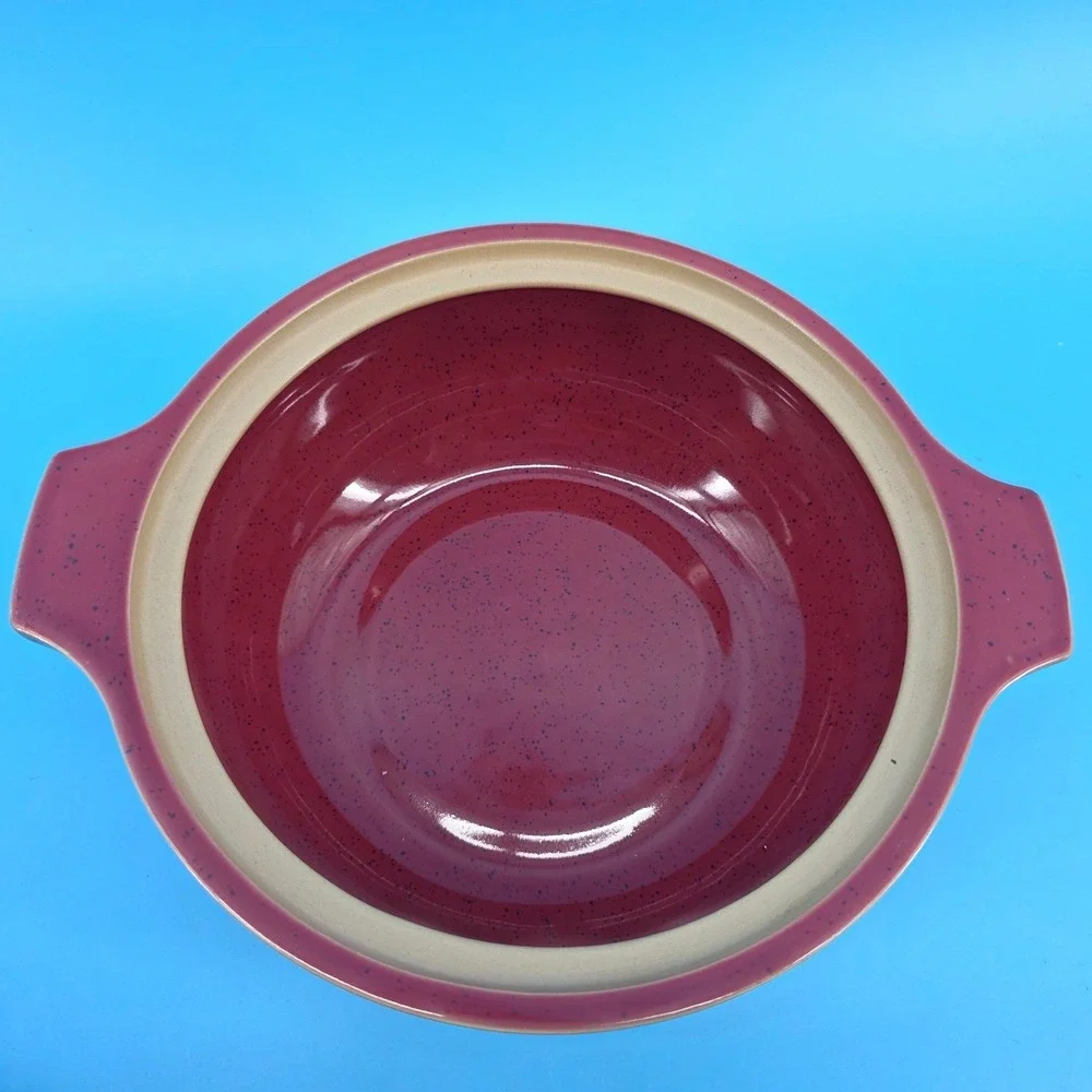 Denby Harlequin Lidded 2 QT‎ Casserole Dish Tureen Teal Navy Burgundy England
